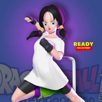 videl - dragon ball fanart print ready 3d model videl daughter mr satan miguel she gohan's wife mother panwhen you purchase product you own - obj stl files ready 3d printing - zbrush original files ztl you customize you like version 10 model hope you guys like her thanks so much viewing my model 3D print model - Mito3D
