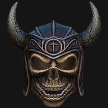viking guerrier crâne casque impression prêt 3d modèle 3d print model - Mito3D