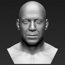 vin diesel bust print ready 3d model here printing current size 5 cm height but you free scale it zip file contains obj stl created zbrushif have any questions please don't hesitate contact me respond asap encourage check my other celebrity models 3d print model - Mito3D