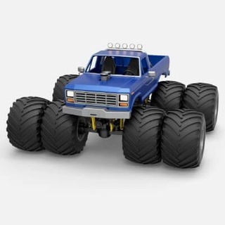 vintage monster truck double wheels 1 25 - 3d print model cosplayitemsrock 3d print model - Mito3D