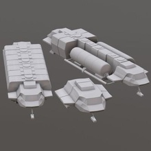 visiteurs Starships transport pétrolier pack impression prêt 3d modèle 3d print model - Mito3D