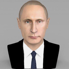 vladimir putin bust full color print ready 3d model here printing current size 5 cm height but you free scale it zip file contains obj wrl texture png created zbrush mudbox photoshop 3d print model - Mito3D