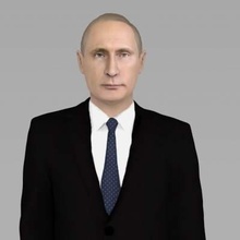 vladimir putin full color print ready 3d model here printing not scaled so you have adjust size want zip file contains obj wrl texture png created zbrush mudbox photoshopi am attaching stl if would like standard materials tooif any questions please don't hesitate contact me respond asap encourage check my other celebrity models 3d print model - Mito3D