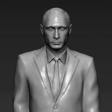 vladimir putin print ready 3d model here printing not scaled so you have adjust size want zip file contains obj stl created zbrushif any questions please don't hesitate contact me respond asap encourage check my other celebrity models 3d print model - Mito3D