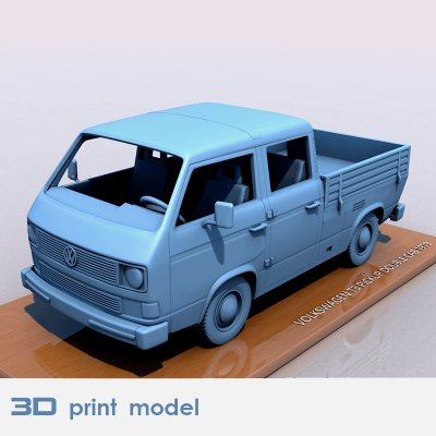 volkswagen t3 transporter pickup double cab 1979  brunomcardoso  3D print model - Mito3D