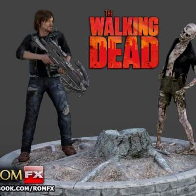 walking dead action diorama - 3d print model by romfx 3D print model - Mito3D