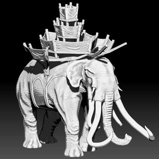 war elephants - 3d print model buncic 3d print model - Mito3D