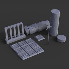 wargaming dungeon pack print ready 3d model props printingthis includes 1 weapon holder alberd trap tile x9 column block broken columnplease check my profile other full medieval which set among many others 3d print model - Mito3D