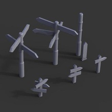 wargaming signs pole print ready 3d model props printingthis includes 2 poles 3 1 signplease check my profile other full medieval pack which set among many others 3d print model - Mito3D