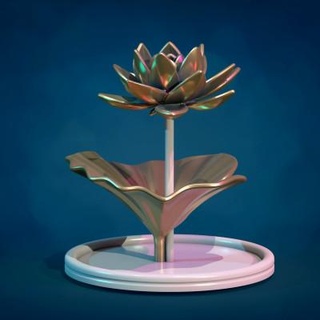 water lily lotus flower - 3d print model skazok 3d print model - Mito3D