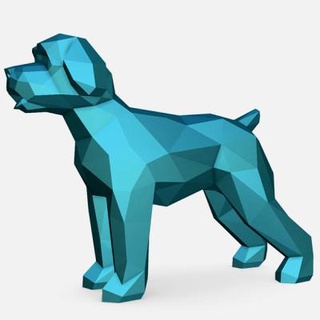 weizen Terrier Hund Lowpoly drucken 3d print model - Mito3D