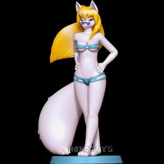 white fox blue bikini - 3d print model nonotoys 3d print model - Mito3D