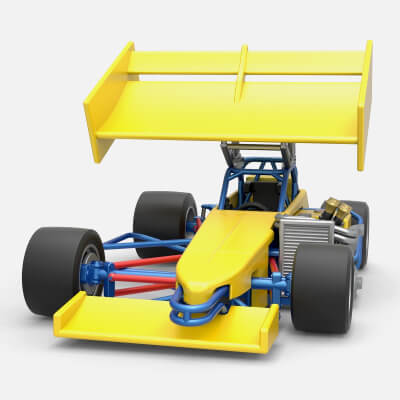 winged supermodified race car 1 25 - 3d print model cosplayitemsrock 3D print model - Mito3D