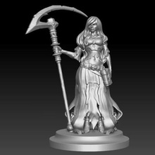 bruja-guerrero chica listos para imprimir en 3d del modelo la bruja de guerrero figurefor printincluded obj, stl formatos 3d print model - Mito3D