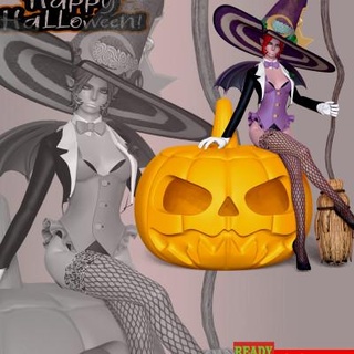 Hexe Halloween bon Kunst 3d print model - Mito3D
