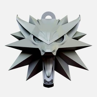witcher wolf necklace - 3d print model anfelr 3d print model - Mito3D