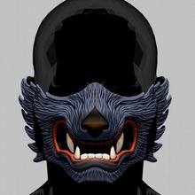 Loup visage masque cosplay impression prêt 3d modèle blackstar90 3d print model - Mito3D