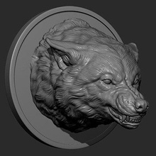 wolf grin roar head - print ready 3d model guninnik81 3d print model - Mito3D