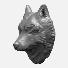 wolf head - print ready 3d model cghub 3d print model - Mito3D