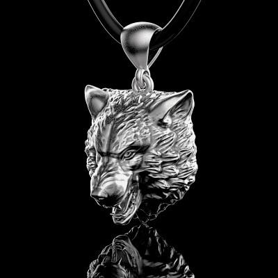 Loup tête pendentif 0190 3d impression modèle 3djewelrysquad 3D print model - Mito3D
