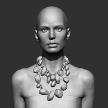 woman bust print ready 3d model sculpture one bernini's angel printing tho necklace eyelashes might cause problem so exported them seperatly decimation zbrush obj file no uvs also add ztool have fun 3d print model - Mito3D