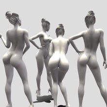 mulher figura agrupar 4 tipos impressão pronto 3d modelo 3d print model - Mito3D