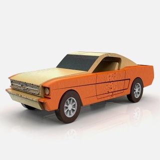 bois mustang jouet voiture 3dsldworks 3d print model - Mito3D