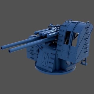 yamato type 89 aa turret 1 100 scale carlo cestra 3d print model - Mito3D
