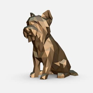 yorkshire terrier figura 3d impresión modelo lowpoly 3d print model - Mito3D