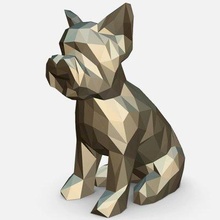 yorkshire terrier figure - print ready 3d model lowpoly 3d print model - Mito3D