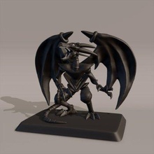 yu-gi-oh red eyes black dragon print ready 3d model 3d print model - Mito3D
