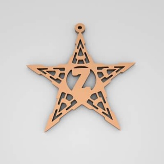 z star monogram cute keychain - free 3d print model pk3dstore 3d print model - Mito3D