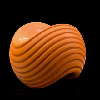 zennon b orange spherical sculpture - 3d print model basat 3d print model - Mito3D