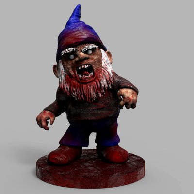 zombie evil garden gnome print ready 3d model 3D print model - Mito3D