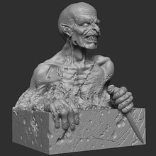 zombie statuetta pronti per la stampa del modello 3d di personaggio fantasia lavoro dell'autore 3d print model - Mito3D