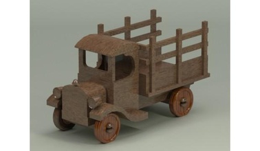 truck wood vintage toy wooden 3d freedownload 3d print model - Mito3D