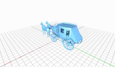 Wagen gezeichnet Pferde acarriagedrawnbytwohorses 3d print model - Mito3D