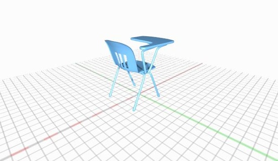 okul sandalye müzik ayakta durmak schoolchairwithmusicstand 3d print model - Mito3D