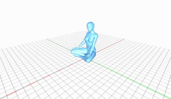 Sukhasana séance cross legged asanas sukhasanasittingcrossleggedasana 3d print model - Mito3D
