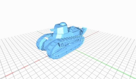 tracked armored car renault ft model 1917 trackedarmoredcarrenaultftmodel1917 3d print model - Mito3D