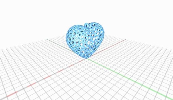 corazón colgante pendiente corazon 3d print model - Mito3D