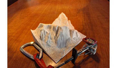 yosemite valley's cathedral rocks 3dtopo climbing map 3d print model - Mito3D