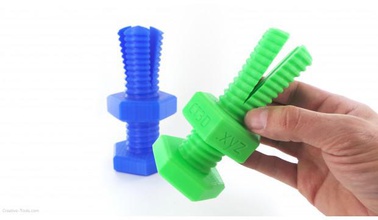 impossible 3d-printed bolt nut screw trapped toy gap moving mechanics fastener skruv mutter thread threaded 3d print model - Mito3D