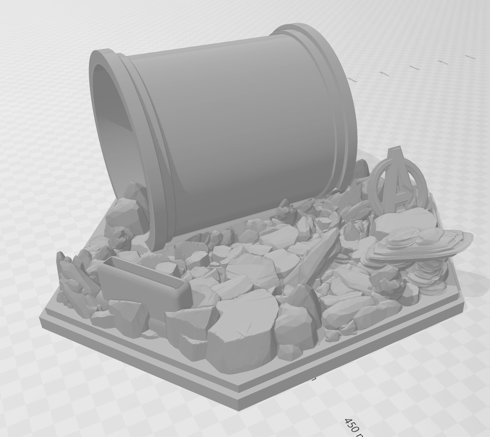 thanos style stand 1 6 scale 3d printable file rhino dioramas diorama 3D print model - Mito3D