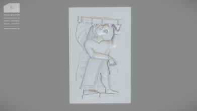 'apkall' ivoire de la lumière structurée test d'analyse - modèle 3d felix wolter felixwolter d8707d9 faksimil plaque mettant en vedette soi-disant apkall d'origine connue &lsquo uratian à tête d'aigle godess&rsquo exposé civilisations anatoliennes musée turquie 3d print model - Mito3D