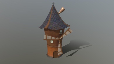 -game ready- stylized fox village windmill - download free 3d model lisarichter 29d7de4 3d print model - Mito3D