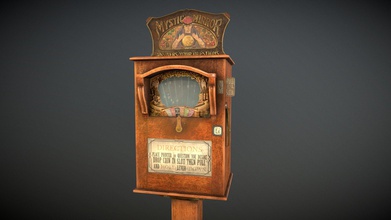 1920's fortune telling mutoscope - 3d model spookymol mollyentwistle a148acc antique mystic mirror 1920&rsquo s saw pinterest thought would fun another little lockdown project made 3ds max substance painter 3d print model - Mito3D
