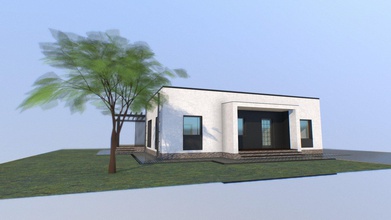 1 étage, moderne, maison d'habitation - acheter des redevances gratuit modèle 3d vra architect47 855254c 3d print model - Mito3D