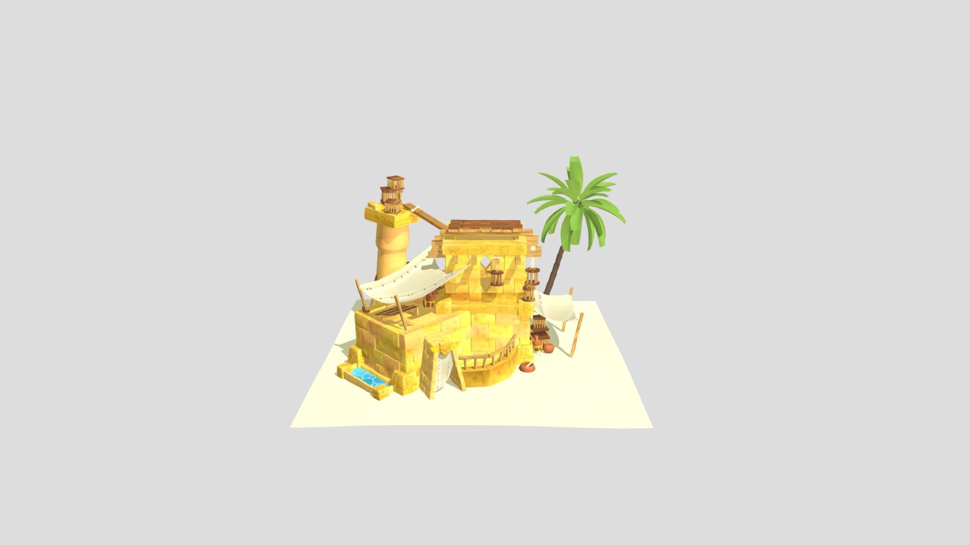 1dae01 abelshausen dries gameartexam - 3d model 630500e stylized scene ancient egyptian inspired pet store unfinished 3D print model - Mito3D