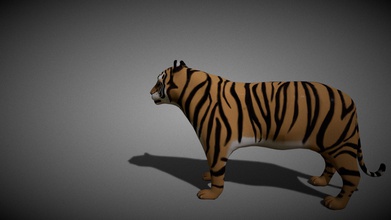 2 cartunesco do tigre - modelo 3d mariusradoi 5e1afc2 feito o blender 28 experimentou adicionar mapa normal ao longo de textura, pintura, escultura criação da base dados malha 3d print model - Mito3D